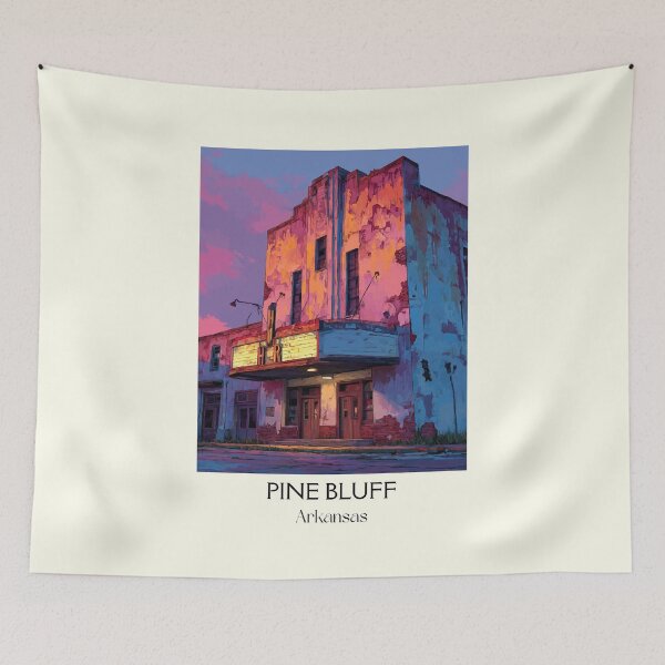 Item preview, Pine Bluff Arkansas Downtown Art Print designed and sold by TuncGK.