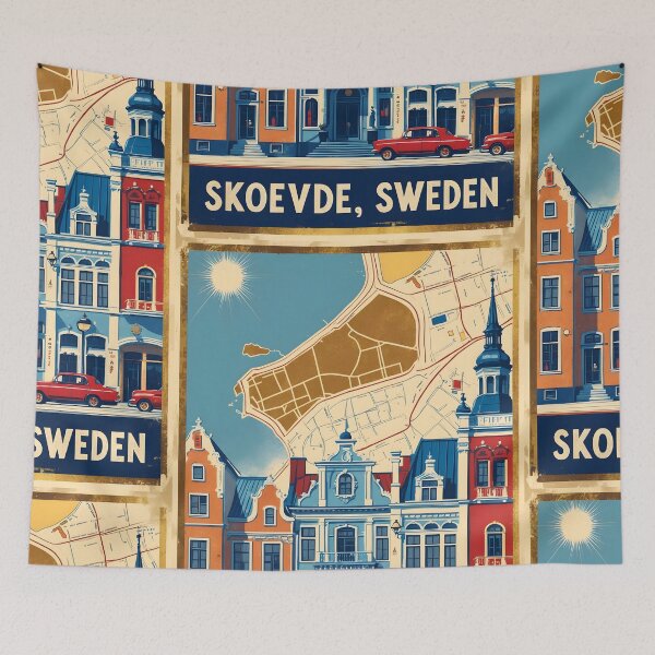 Item preview, Skoevde Sweden 1950s Vintage Travel Tourism designed and sold by TravelersGems.