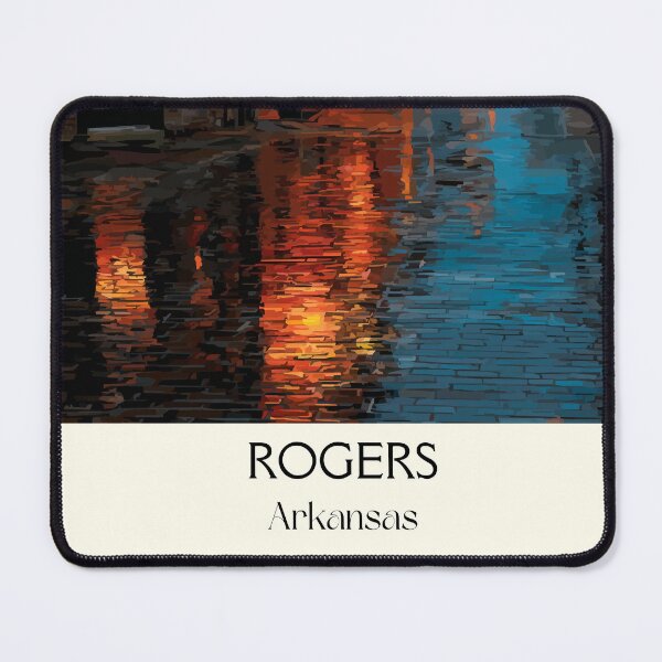 Item preview, Rogers Arkansas Rainy Street Art Print designed and sold by TuncGK.