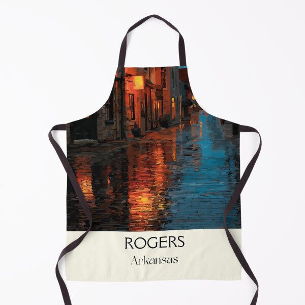 Item preview, Rogers Arkansas Rainy Street Art Print designed and sold by TuncGK.
