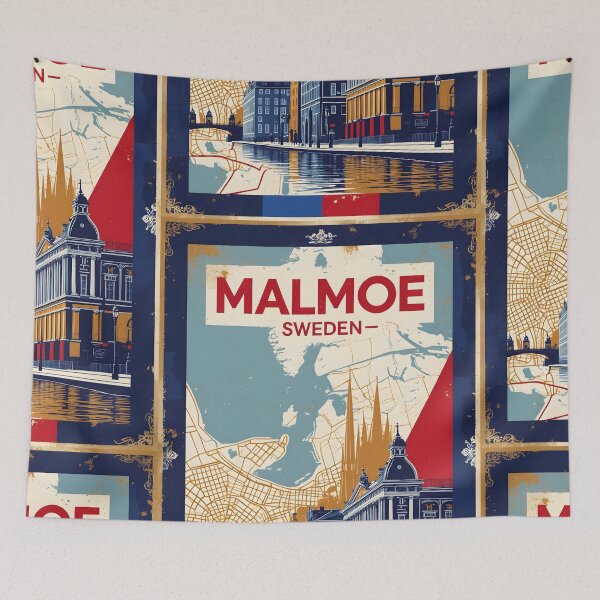 Item preview, Malmoe Sweden 1950s Vintage Travel Tourism designed and sold by TravelersGems.