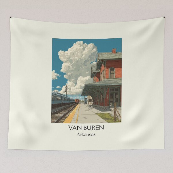 Item preview, Van Buren Arkansas Historic Downtown Art Print designed and sold by TuncGK.