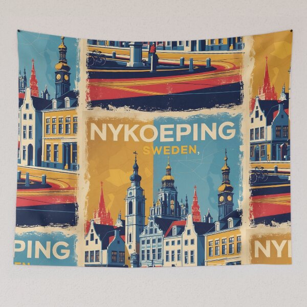Item preview, Nykoeping Sweden 1950s Vintage Travel Tourism designed and sold by TravelersGems.