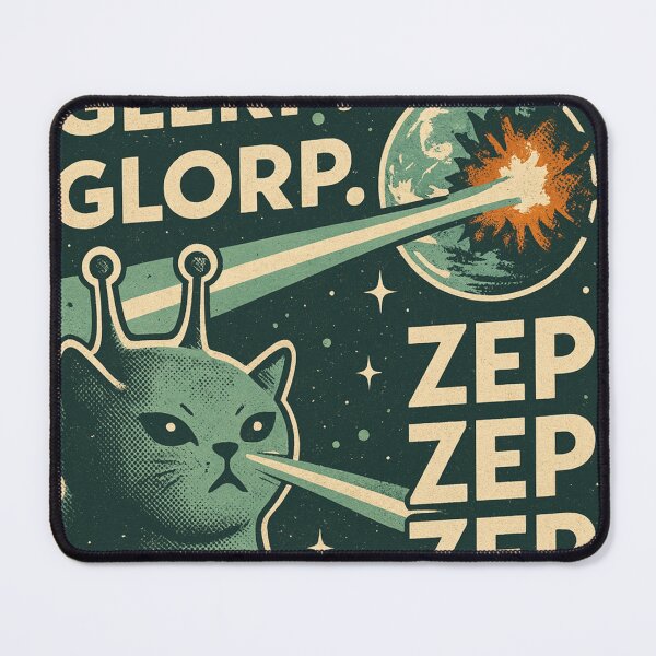 Item preview, Alien Cat Meme Glerp Glorp Laser Eyes – Cosmic Retro Vintage Aesthetic designed and sold by Bongocomic.