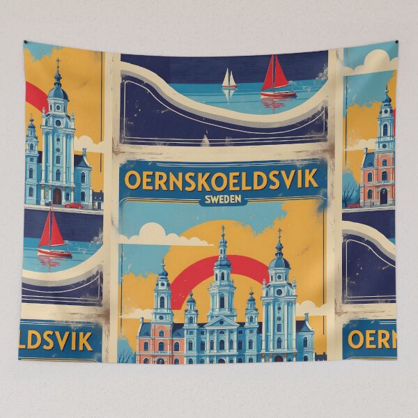 Item preview, Oernskoeldsvik Sweden 1950s Vintage Travel Tourism designed and sold by TravelersGems.