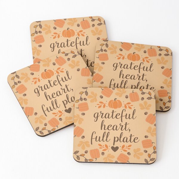 Item preview, Grateful Heart, Full Plate – Thanksgiving Quote Art designed and sold by NovaRune.
