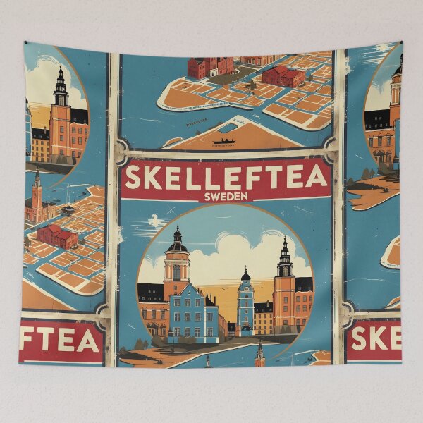 Item preview, Skelleftea Sweden 1950s Vintage Travel Tourism designed and sold by TravelersGems.