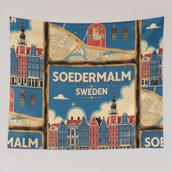 Item preview, Soedermalm Sweden 1950s Vintage Travel Tourism designed and sold by TravelersGems.