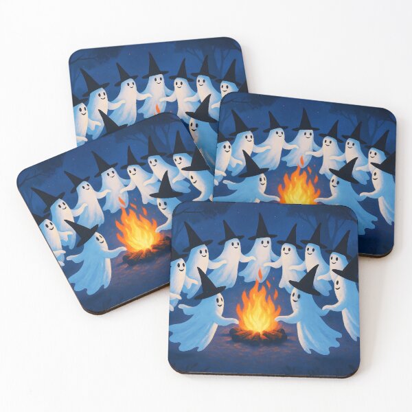 Item preview, Ghostly Coven – Dancing Spirits Around the Campfire designed and sold by EmeraldeaArt.