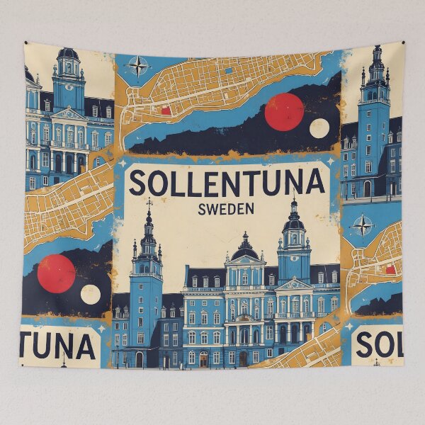 Item preview, Sollentuna Sweden 1950s Vintage Travel Tourism designed and sold by TravelersGems.