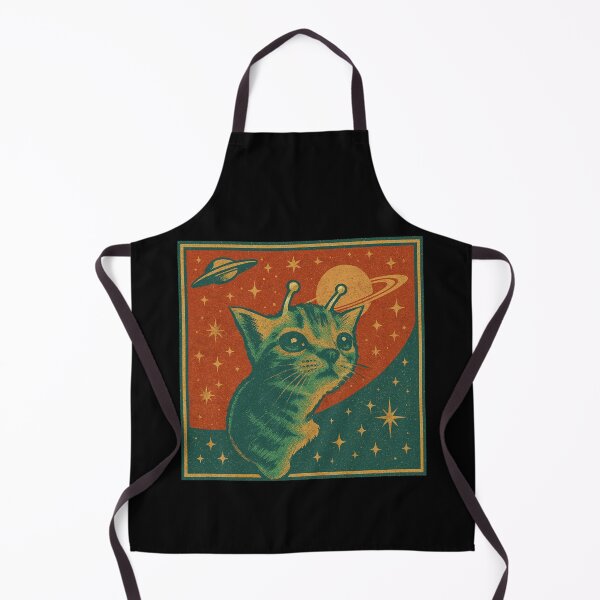 Item preview, Alien Cat with Saturn & UFO Retro Cosmic Vintage Style designed and sold by Bongocomic.