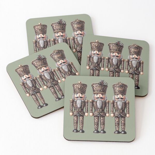 Item preview, Glam Leopard Print Nutcracker Trio Christmas Design designed and sold by ashofthesouth.