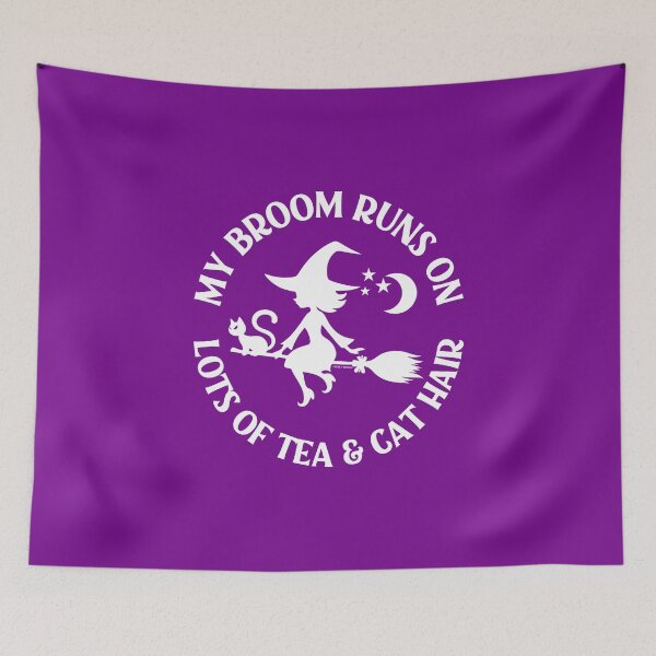 Item preview, My Broom Runs on Lots of Tea and Cat Hair Cheeky Witch® designed and sold by cheekywitch.