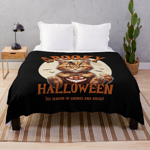 Item preview, Spooky Halloween Ginger Cat with Pumpkin designed and sold by faunathreads.