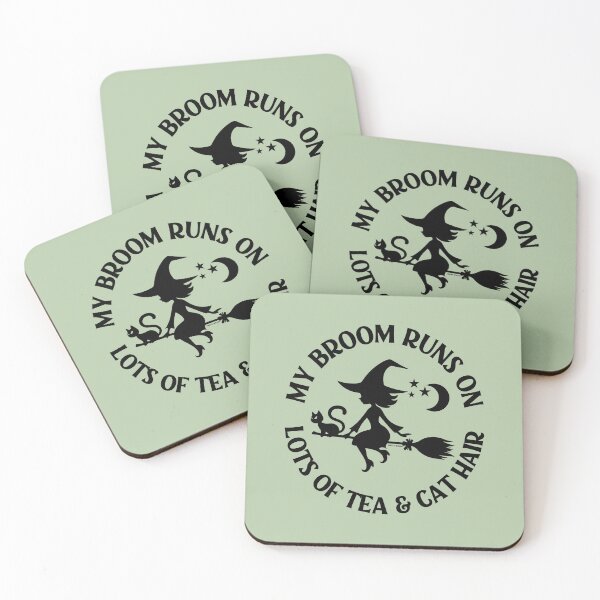 Item preview, My Broom Runs on Lots of Tea and Cat Hair Cheeky Witch® designed and sold by cheekywitch.