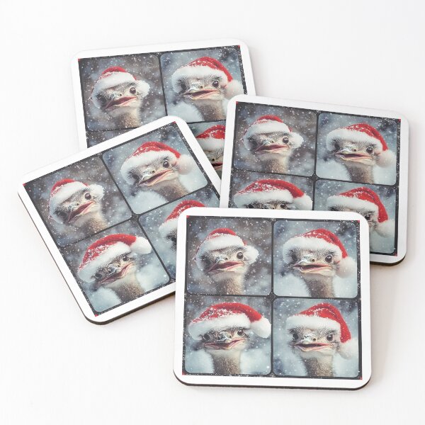 Item preview, Ostrich in Santa Hat – Funny Christmas Photobooth designed and sold by RockFireMerch.