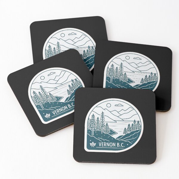 Item preview, Minimalist Vernon B.C. Lake and Mountain Line Art designed and sold by VividOrganica.