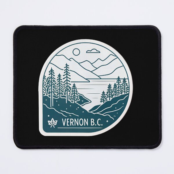 Item preview, Minimalist Vernon B.C. Lake and Mountain Line Art designed and sold by VividOrganica.