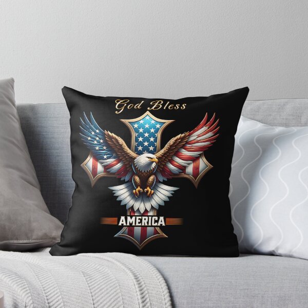 Item preview, God Bless America Cross Eagle Flag designed and sold by CG-Custom-Ink.