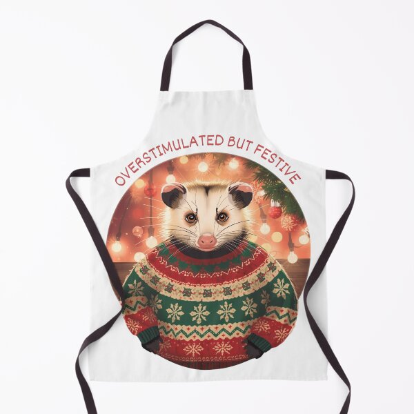 Item preview, Overstimulated But Festive – Funny Opossum Holiday Chaos Design designed and sold by jelonkaa.