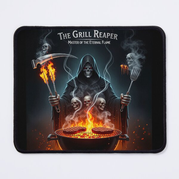 Item preview, The Grill Reaper: Master of the Eternal Flame - Heavy Metal BBQ designed and sold by VandalMuse.