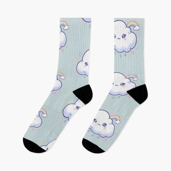 Item preview, Cute Kawaii Cloud with Rainbow | Pastel Aesthetic Weather Art designed and sold by Tidarat-27.