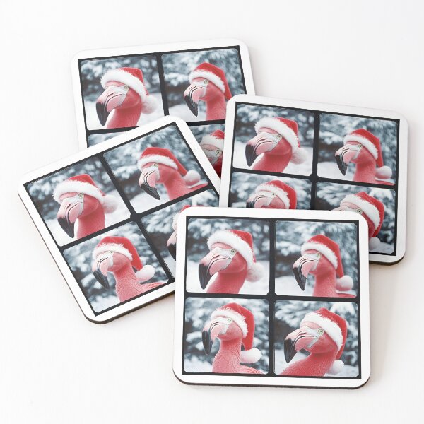 Item preview, Flamingo in Santa Hat – Funny Tropical Christmas Bird Photobooth designed and sold by RockFireMerch.
