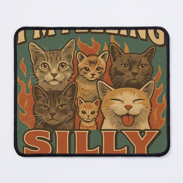 Item preview, I’m Feeling Silly Cat Meme Vintage Funny Retro Poster designed and sold by Bongocomic.