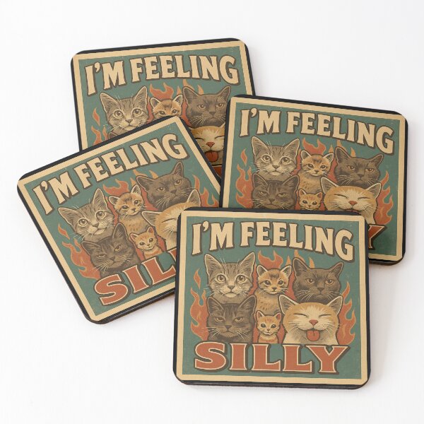 Item preview, I’m Feeling Silly Cat Meme Vintage Funny Retro Poster designed and sold by Bongocomic.