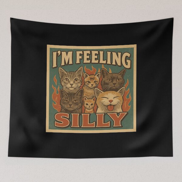 Item preview, I’m Feeling Silly Cat Meme Vintage Funny Retro Poster designed and sold by Bongocomic.