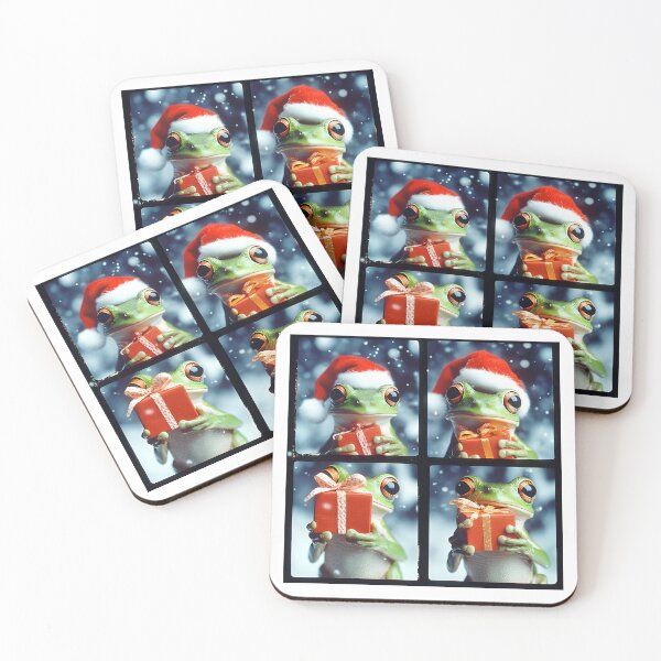 Item preview, Festive Tree Frog Photobooth – Cute Frog Wearing Santa Hat designed and sold by RockFireMerch.