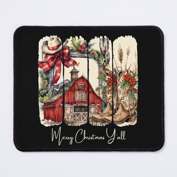 Item preview, Western Merry Christmas Yall Barn Design designed and sold by MTJ-Mushrooms.