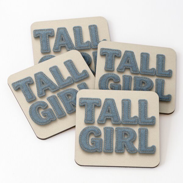 Item preview, Tall Girl – Denim 3D Stitched Lettering Design in Indigo Blue designed and sold by Embrace Tall.