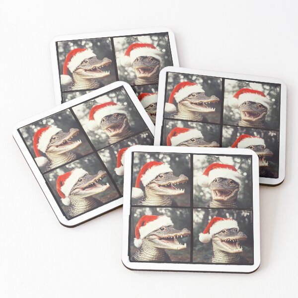 Item preview, Funny Alligator Christmas Photobooth – Festive Santa Hat Gator Holiday Design designed and sold by RockFireMerch.