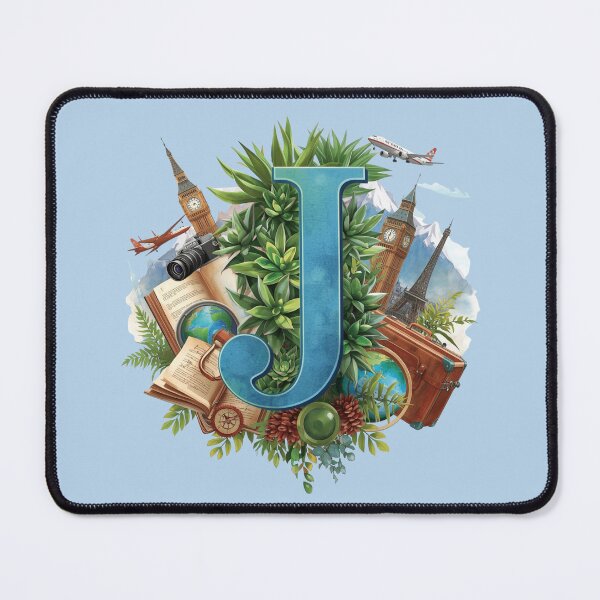 Item preview, Adventure Awaits – Vintage Travel Letter J Monogram | Wanderlust Globe & Airplane Design for Explorers and Dreamers designed and sold by AmenAlways.