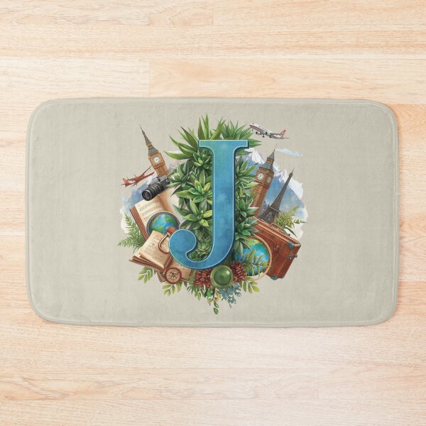 Item preview, Adventure Awaits – Vintage Travel Letter J Monogram | Wanderlust Globe & Airplane Design for Explorers and Dreamers designed and sold by AmenAlways.