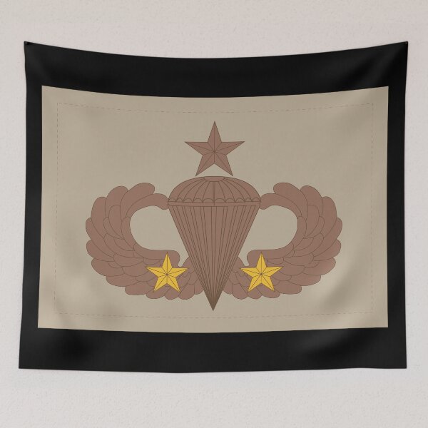 Item preview, Badge - Army - Parachutist - Senior - 2 Combat Star - Subdued - Desert X 300 designed and sold by Military Insignia Products.