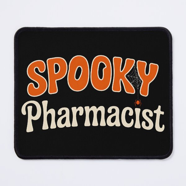 Item preview, Spooky Pharmacist Halloween Spider Varsity Orange Letters designed and sold by BakeryDozen.
