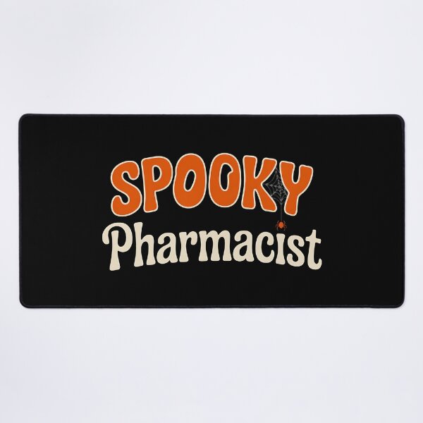 Item preview, Spooky Pharmacist Halloween Spider Varsity Orange Letters designed and sold by BakeryDozen.