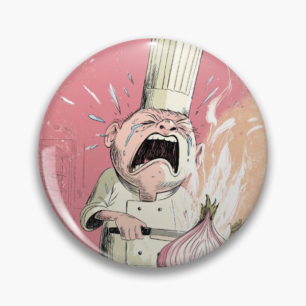 Item preview, Crying chef chopping onions – Funny kitchen illustration designed and sold by Meiersbeste.