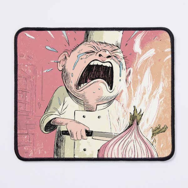 Item preview, Crying chef chopping onions – Funny kitchen illustration designed and sold by Meiersbeste.