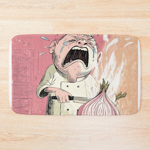 Item preview, Crying chef chopping onions – Funny kitchen illustration designed and sold by Meiersbeste.