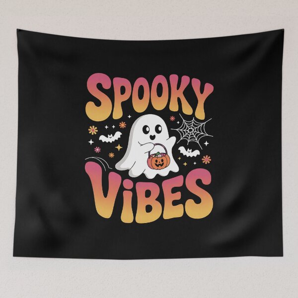 Item preview, Spooky Vibes Ghost Retro Groovy Halloween designed and sold by BakeryDozen.