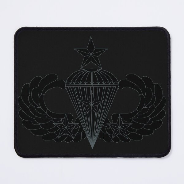 Item preview, Badge - Army - Parachutist - Senior - 3 Combat Star - Black - Metal X 300 designed and sold by Military Insignia Products.