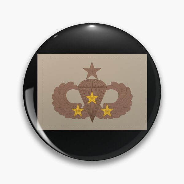 Item preview, Badge - Army - Parachutist - Senior - 3 Combat Star - Subdued - Desert X 300 designed and sold by Military Insignia Products.