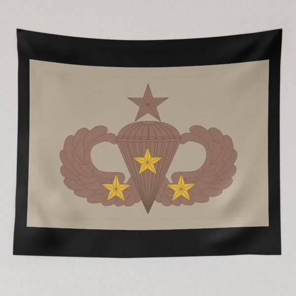 Item preview, Badge - Army - Parachutist - Senior - 3 Combat Star - Subdued - Desert X 300 designed and sold by Military Insignia Products.
