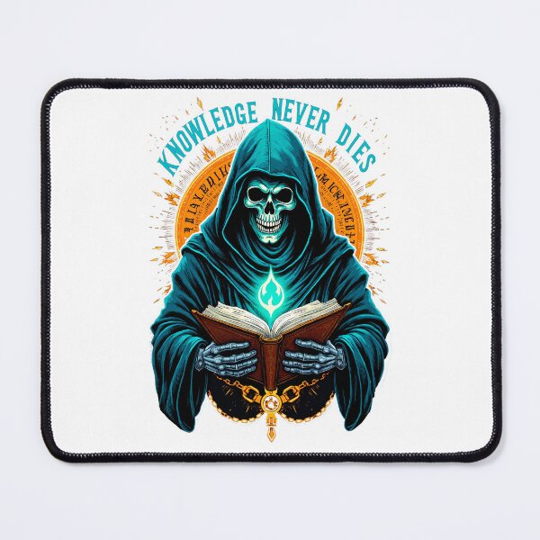 Item preview, Knowledge Never Dies – Lich Librarian Dark Academia Etching T‑Shirt Design designed and sold by BlackPrintMrket.