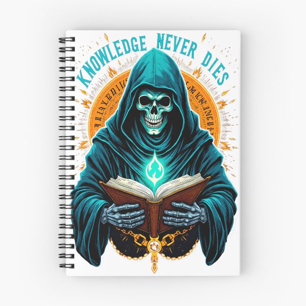 Item preview, Knowledge Never Dies – Lich Librarian Dark Academia Etching T‑Shirt Design designed and sold by BlackPrintMrket.