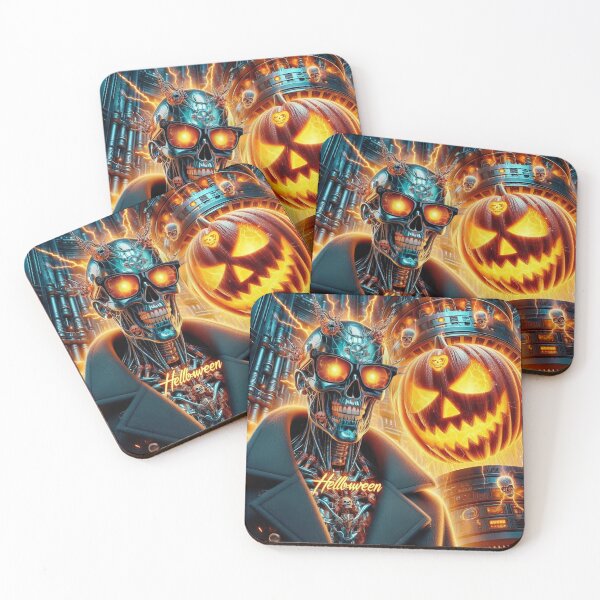 Item preview, Cyberpunk Cyborg Pumpkin Industrial Horror designed and sold by Voodoo Store Paranormal Collections.