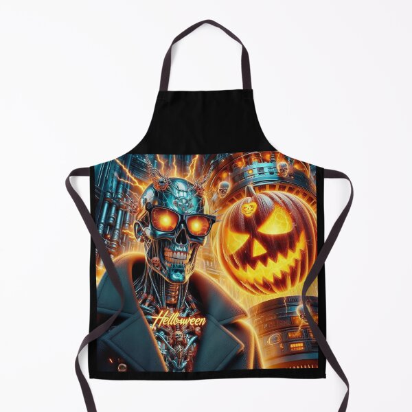 Item preview, Cyberpunk Cyborg Pumpkin Industrial Horror designed and sold by Voodoo Store Paranormal Collections.